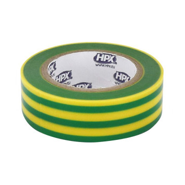 RUBAN ADHESIF HPX ISOLANT XB1910 JAUNE/VERT 19mm x 10M (RESISTANCE DE -50°C à +80°C, 5000V) 5425014223156