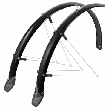 GARDE BOUE CITY/VTC TRINGLES 28'' EUROFENDER RAPIDO 46mm NOIR (PAIRE) AVEC FIXATION RAPIDO 8200703462804