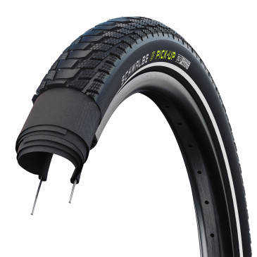 PNEU CARGO / CITY 18 X 2.15 SCHWALBE PICK-UP NOIR FLANC REFLEX TR SUPER DEFENSE (55-355) HOMOLOGUE VAE E50 (POIDS MAX 109kgs) 4026495944304