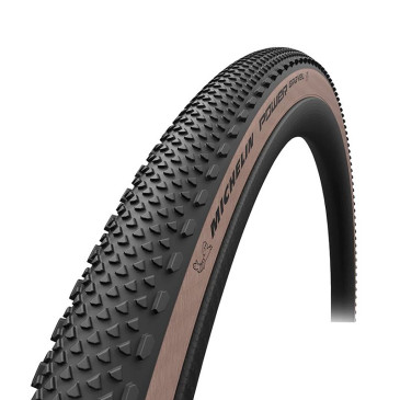 PNEU GRAVEL 700 X 57 MICHELIN POWER ADVENTURE NOIR FLANC BEIGE TUBELESS READY TS (42-622) 3528707906403