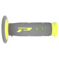 REVETEMENT POIGNEE PROGRIP MOTO OFF ROAD 791 DOUBLE DENSITE BASE FLUO JAUNE FLUO/GRIS CLOSED END 115mm (CROSS/MX) (PAIRE) 0801766028440