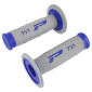 REVETEMENT POIGNEE PROGRIP MOTO OFF ROAD 791 DOUBLE DENSITE BASE BLEU/GRIS CLOSED END 115mm (CROSS/MX) (PAIRE) 0801766028457