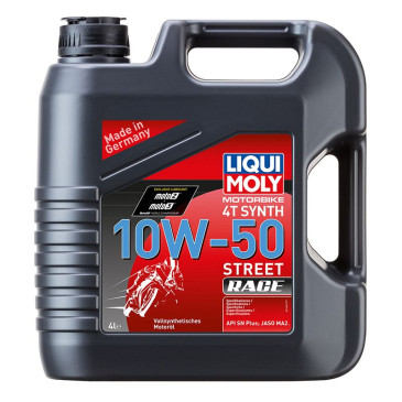 HUILE MOTEUR 4 TEMPS LIQUI MOLY MOTO STREET RACE 4T 10W50 (4 L) SYNTHETIQUE (HUILE MOTEUR OFFICIELLE MOTO 2 ET MOTO 3) 4100420016868