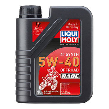 HUILE MOTEUR 4 TEMPS LIQUI MOLY MOTO OFFROAD RACE 4T 5W40 (1 L) 100% SYNTHESE 4100420030185