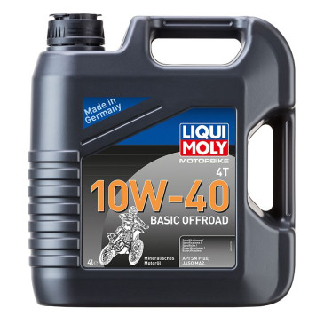 HUILE MOTEUR 4 TEMPS LIQUI MOLY MOTO BASIC OFFROAD 4T 10W40 (4 L) MINERALE 4100420030628