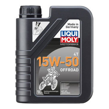 HUILE MOTEUR 4 TEMPS LIQUI MOLY MOTO OFFROAD 4T 15W50 (1 L) SYNTHETIQUE 4100420030574