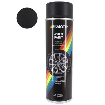 BOMBE DE PEINTURE MOTIP PRO ACRYLIQUE JANTES NOIR MAT AEROSOL 500 ml (004019) 8711347209705