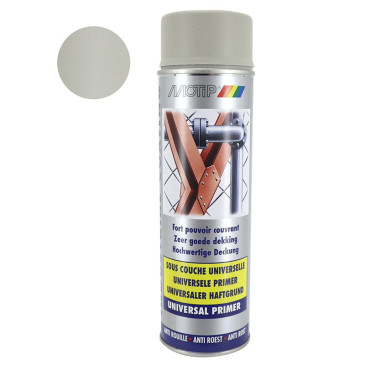 APPRET PEINTURE MOTIP PRIMER INDUSTRIEL UNIVERSEL ANTI-ROUILLE COULEUR SABLE (AEROSOL/BOMBE 500mL) (07303) FORT POUVOIR COUVRANT 8711347111817