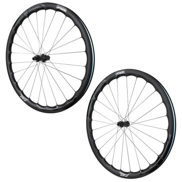 ROUES ROUTE DISQUE 700 FIR FC 38D CENTERLOCK CARBONE NOIR CASSETTE SHIMANO 12V AXE TRAVERSANT 12/100 ET 12/142 HAUTEUR/PROFIL 38 mm (PAIRE) - TUBELESS READY 8013271363103