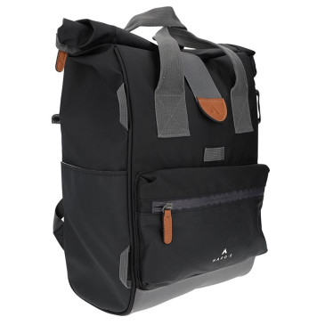 SACOCHE ARRIERE VELO HAPO.G ROLL-TOP NOIR MEDIUM CONVERTIBLE SAC A DOS (53x27x16cm) (VENDU A L'UNITE) - FIXATION SANGLES SUR PORTE BAGAGE 3104889922723