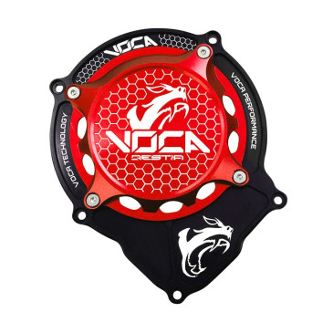 CARTER ALLUMAGE 50 A BOITE VOCA RACING POUR MINARELLI 50 AM6/BETA 50 RR/RIEJU 50 MRT/SHERCO 50 SM-R, SE-R ALU CNC NOIR/ROUGE 3700948308790