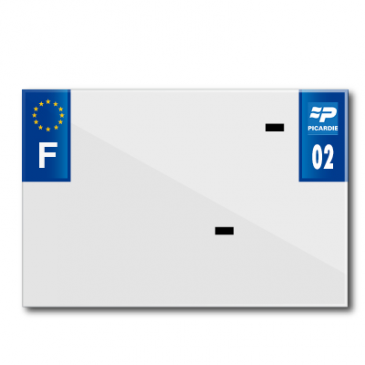 BANDE PLAQUE MOTO 210x145 POUR PVC AVEC RAISON SOCIALE DEP. 02/EURO (VENDU A L'UNITE) 3700948119983