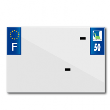 BANDE PLAQUE MOTO 210x145 POUR PVC AVEC RAISON SOCIALE DEP. 50/EURO (VENDU A L'UNITE) 3700948120446