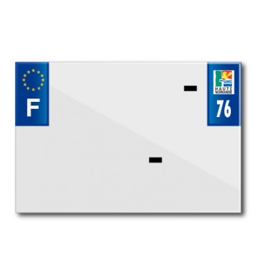 BANDE PLAQUE MOTO 210x145 POUR PVC AVEC RAISON SOCIALE DEP. 76/EURO (VENDU A L'UNITE) 3700948120705