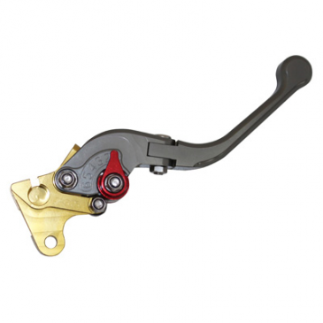 BRAKE LEVER FOR SCOOT REPLAY RACE FOR MBK 50 BOOSTER 2004>/YAMAHA 50 BWS 2004> GOLDEN/GREY- LEFT- CNC -FOLDABLE 3700948299937