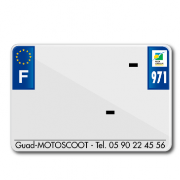 LICENSE PLATE FOR MOTORBIKE TIFLEX ALU PRE DRILLED 210x145 DEP.971 WITH BUSINESS NAME (SOLD PER 50)) 3700948124215