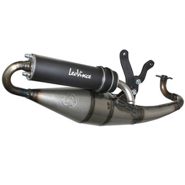 EXHAUST FOR SCOOT LEOVINCE TT BLACK FOR PIAGGIO 50 ZIP 2STROKE 2009>, TYPHOON 2012> /APRILIA 50 SR MOTARD 2012> (REF 4065B) (REF 4065B) 8051122155095