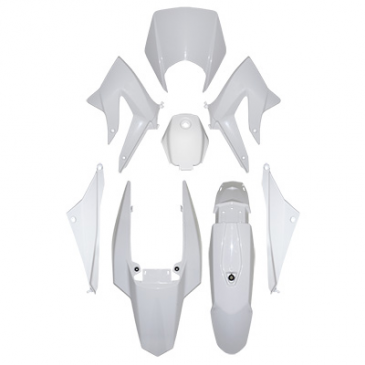 FAIRINGS/BODY PARTS FOR 50cc MOTORBIKE DERBI 50 SENDA DRD 2011> WHITE GLOSS (8 PARTS KIT) SELECTION P2R- 3700948075470