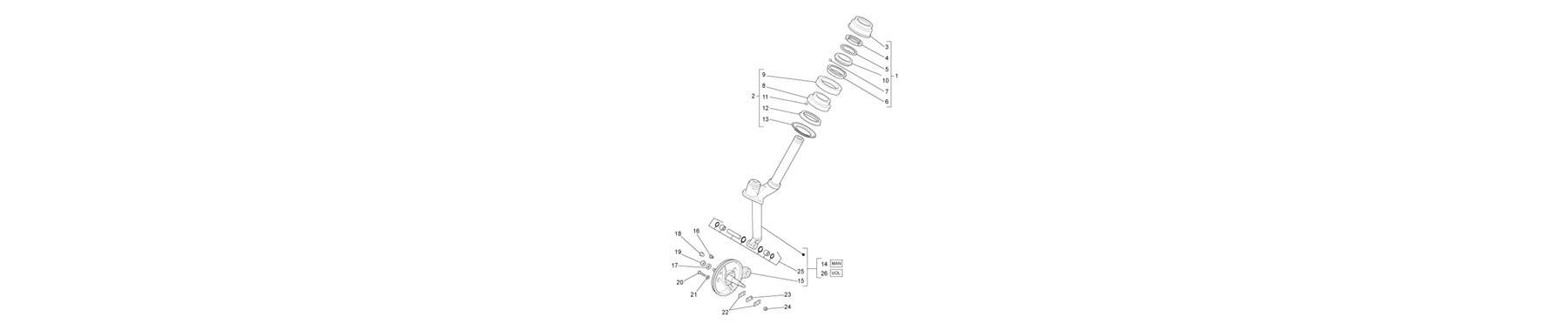 04.02 - fourche/tube direction - ensemble butee dir.