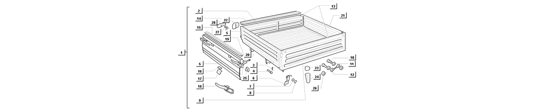 T31 - pieces composant le chassis plateau